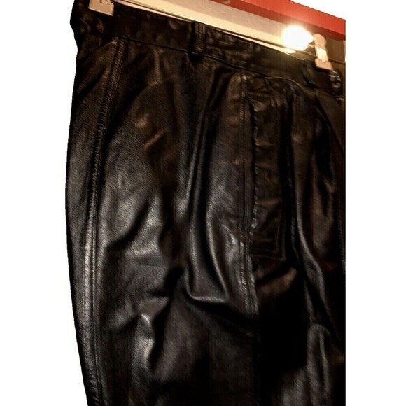 Toffs Leather Pleated Pants, Ultra High Waist, Quality, 25 inch - Picture 8 of 12